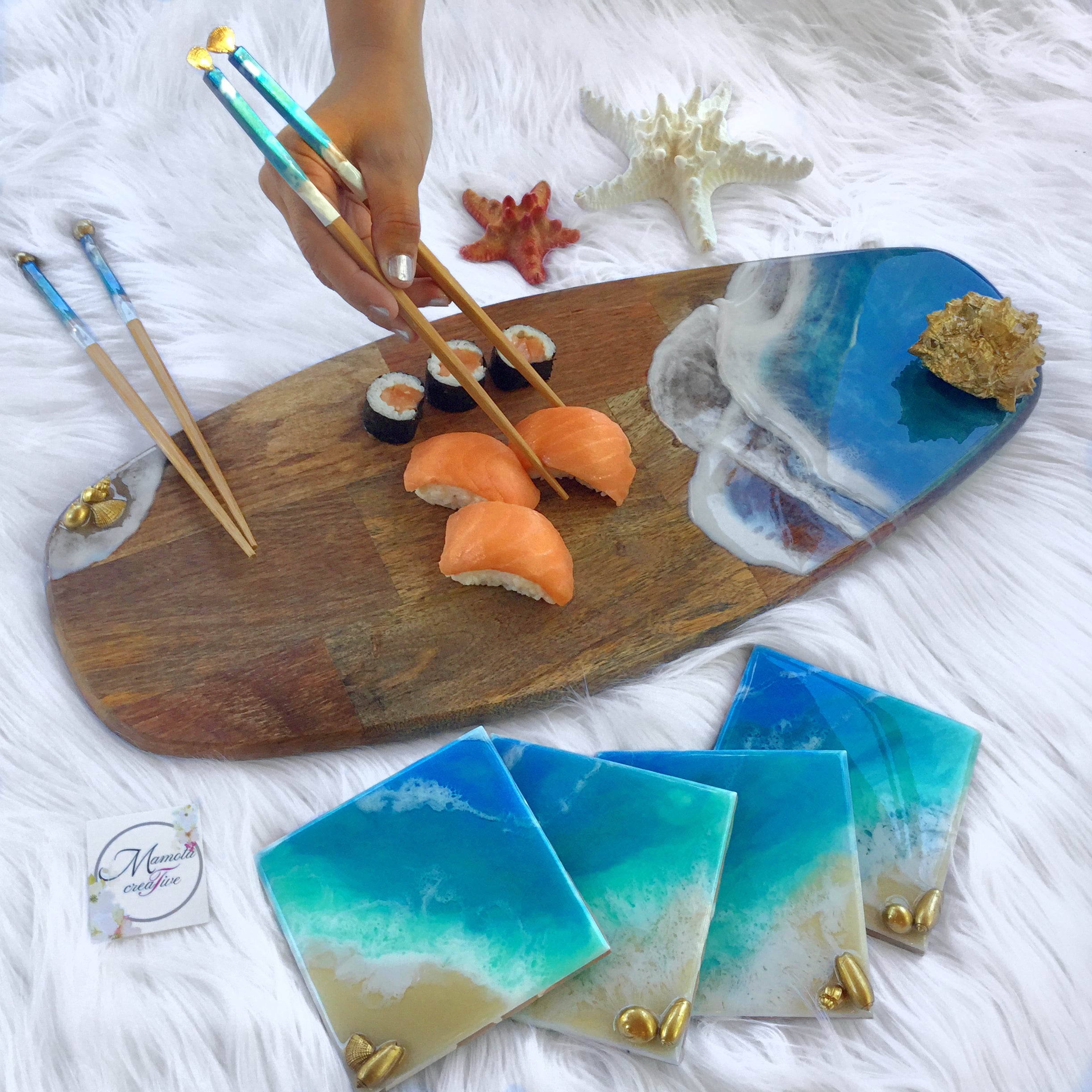 Ocean Inspired Resin Art | Handmade Coastal Decor – Mamota Creative
