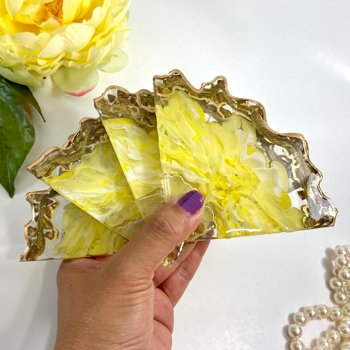 Summer Yellow Coaster Set