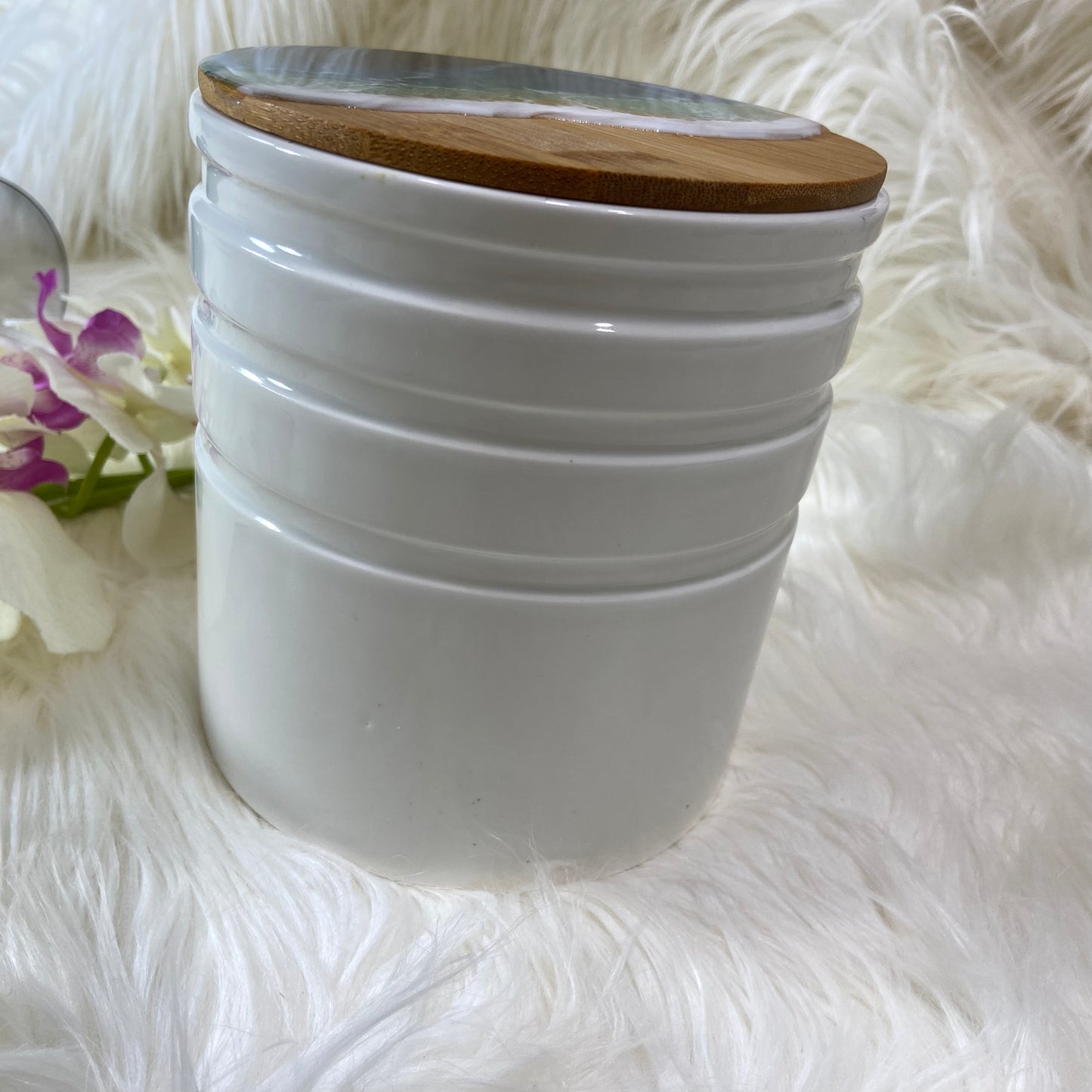 Ocean Theme Resin Art Ceramic Canisters