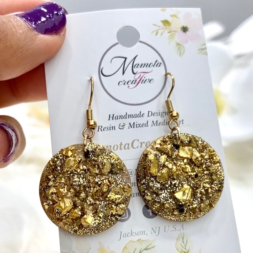 Gold Druzy Drop Earrings