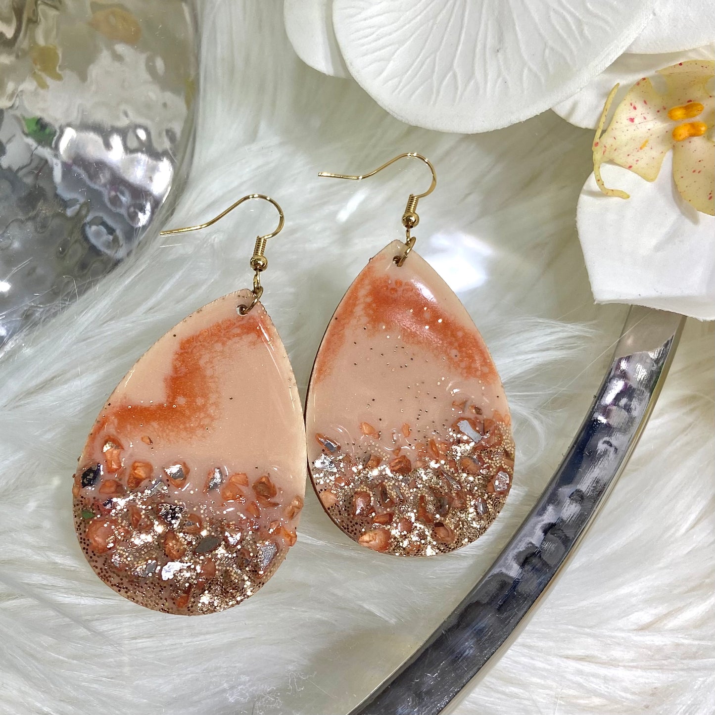 Pumpkin Spice Teardrop Earrings