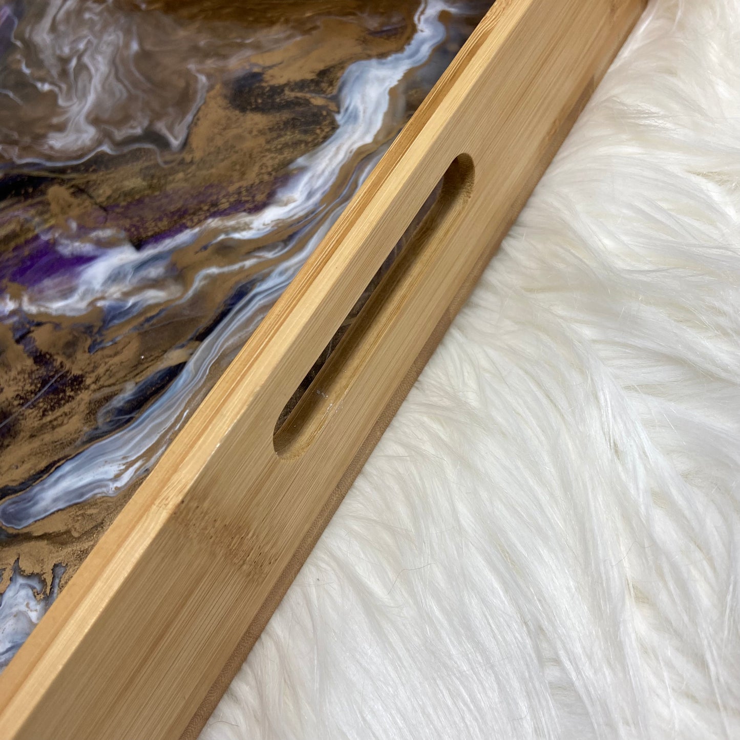 Purple and Gold Bamboo Tray