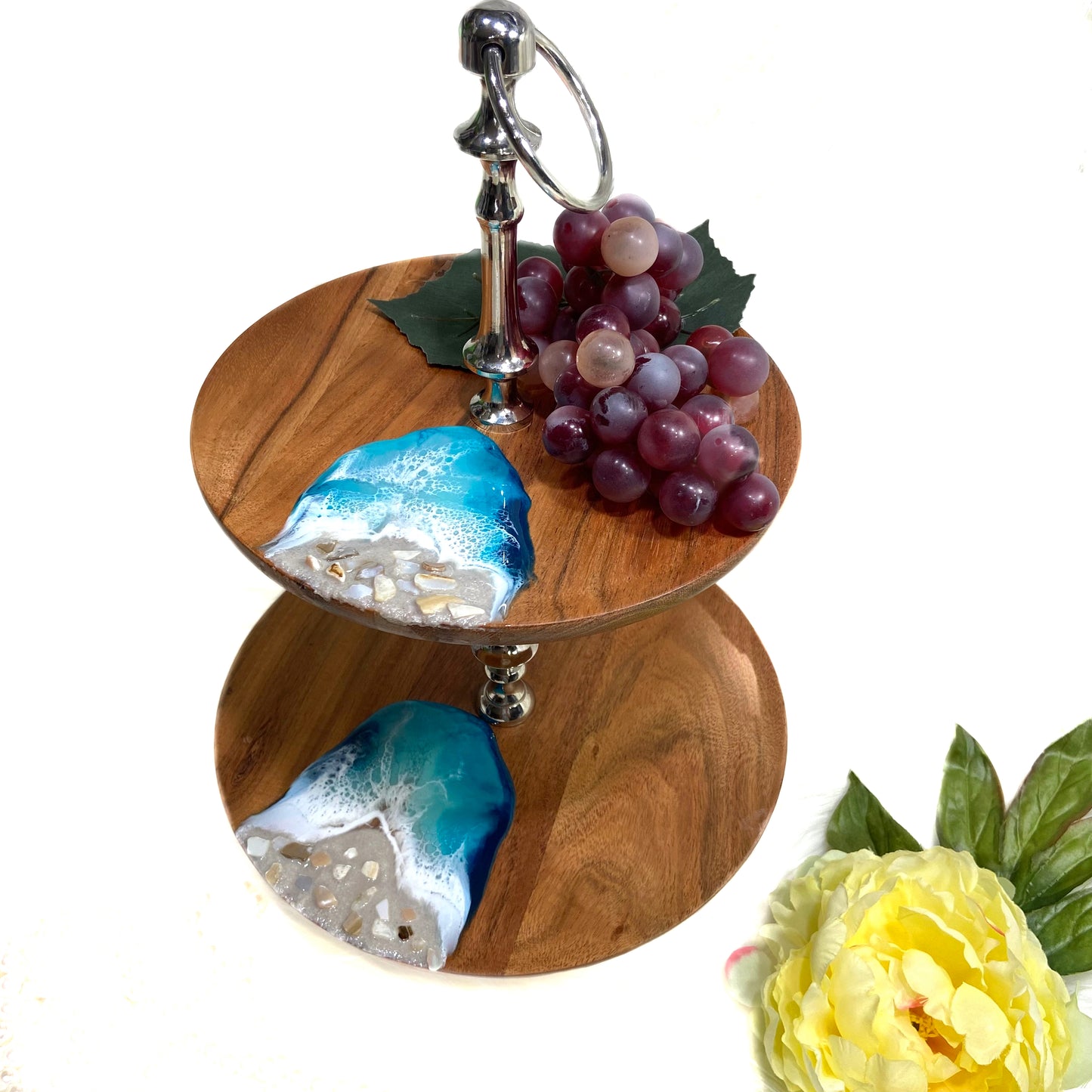 Beach-Theme Two-Tiered Cake Stand
