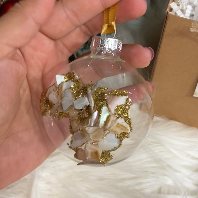 Mother of Pearl Bits Ball Ornament