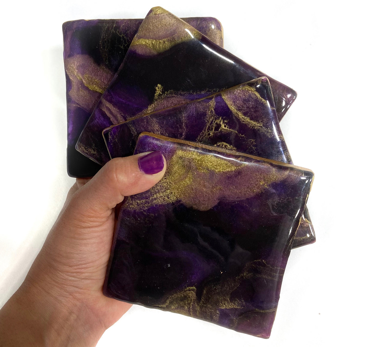 Set of Coasters - Plum
