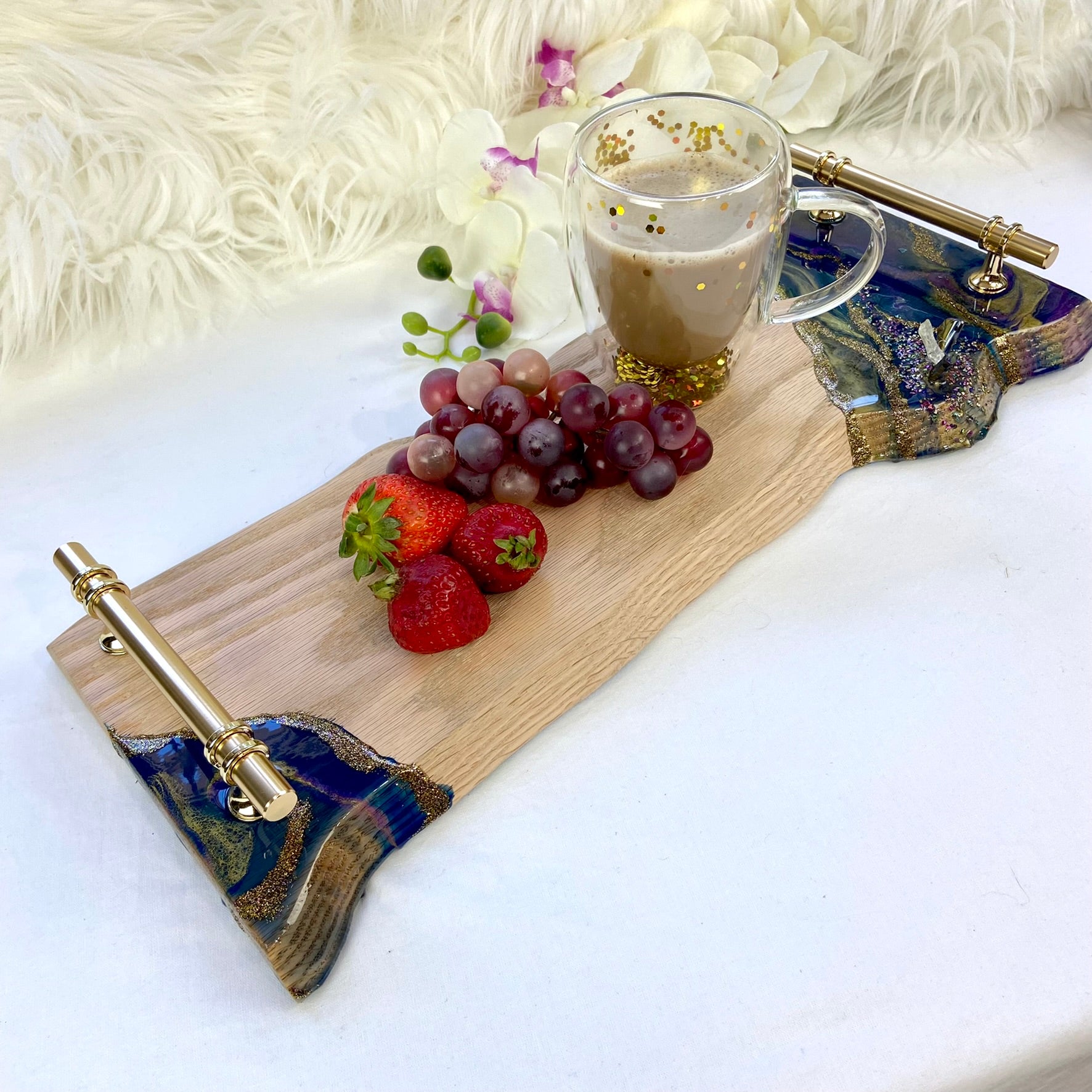 SOLD - Handmade Custom Resin Serving Tray with or without Handles, Made to  Orde