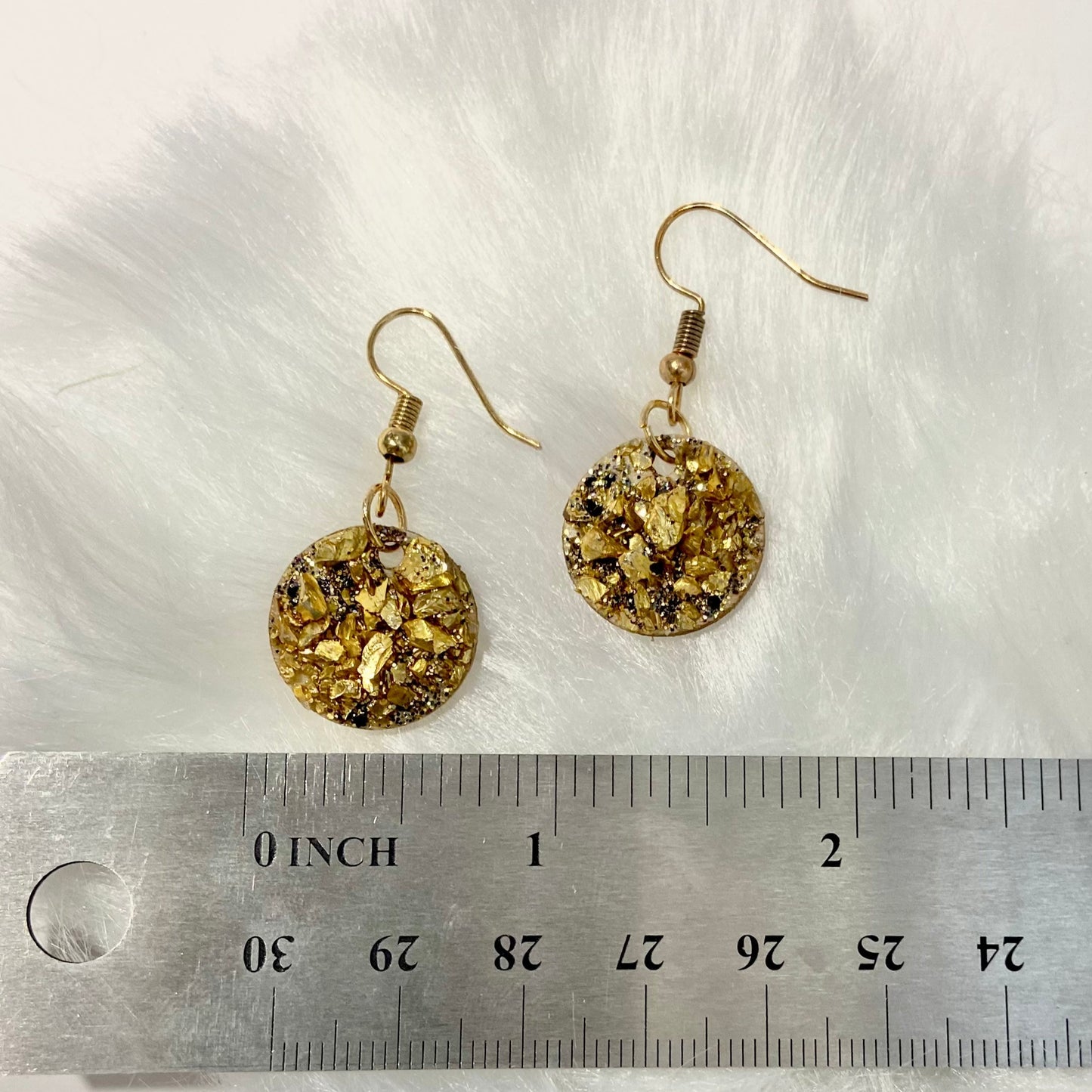 Small Druz Drop Earrings - Gold - Mamota Creative