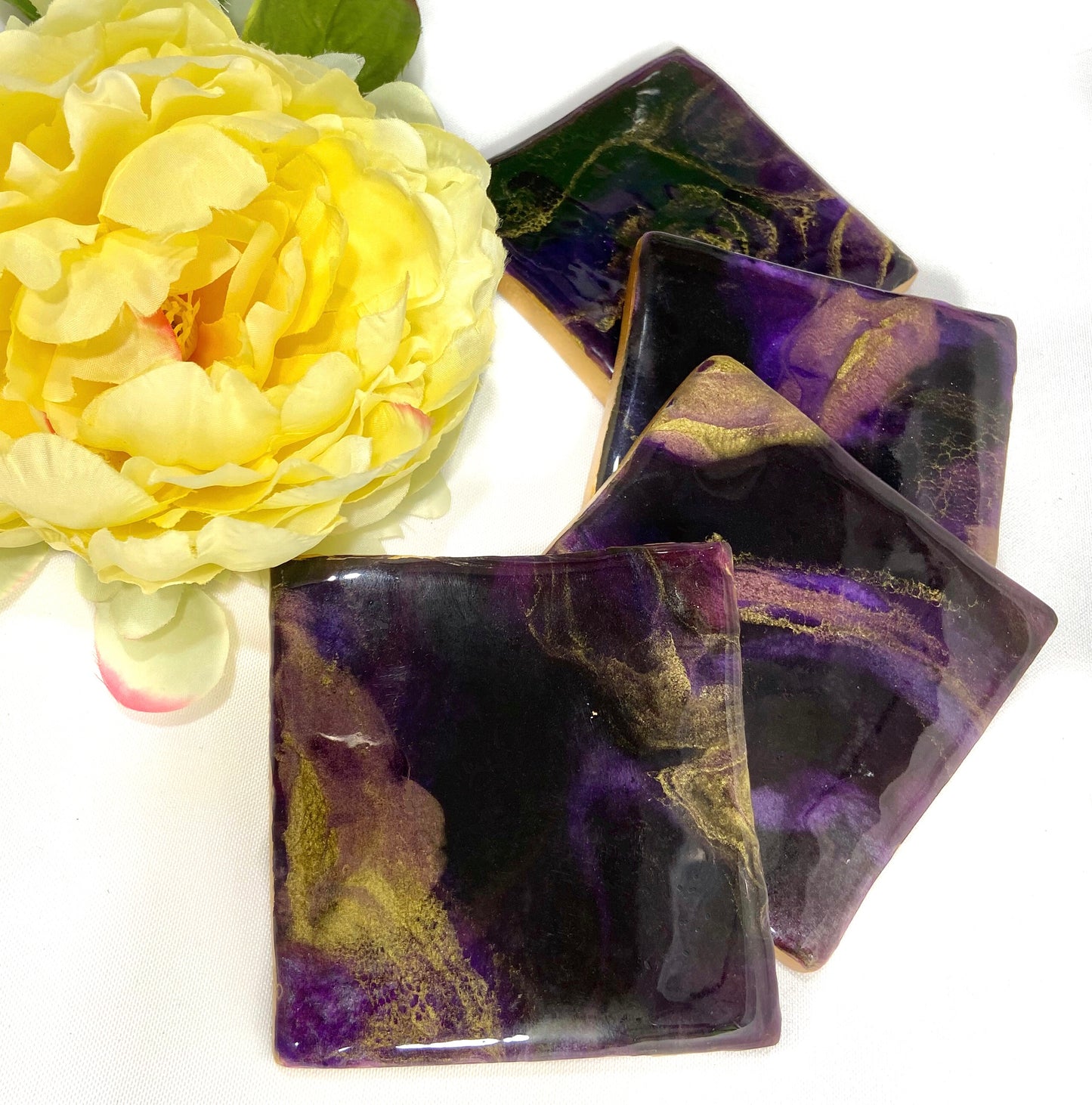 Set of Coasters - Plum