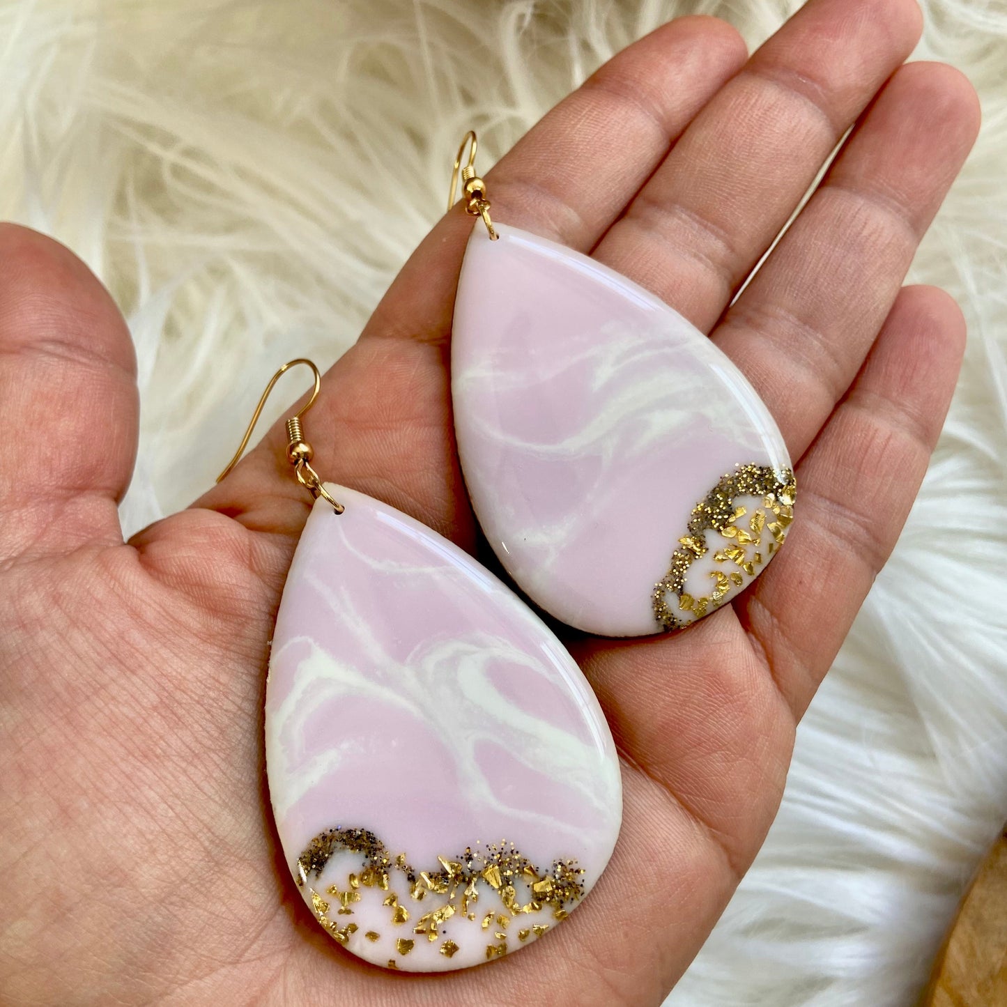 Pink Teardrop Earrings