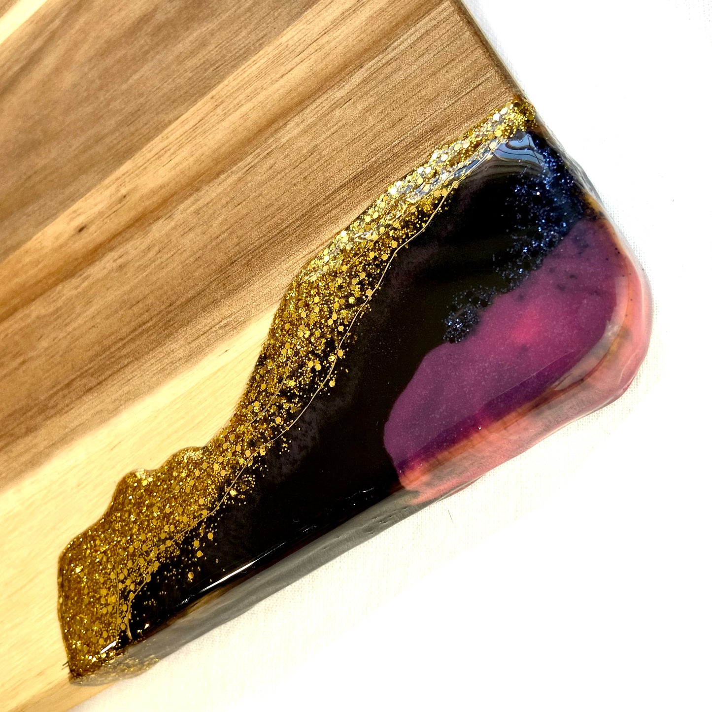 Hot Pink and Black Geode Serving Board - Large