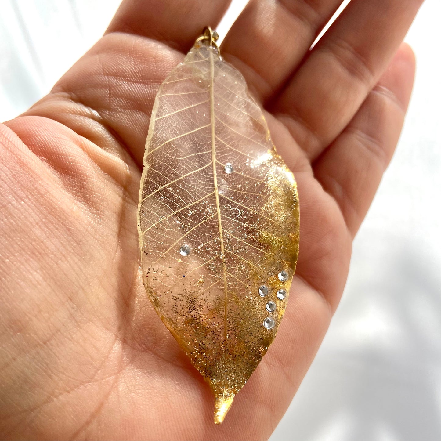 Skeleton Leaf Earrings - Gold