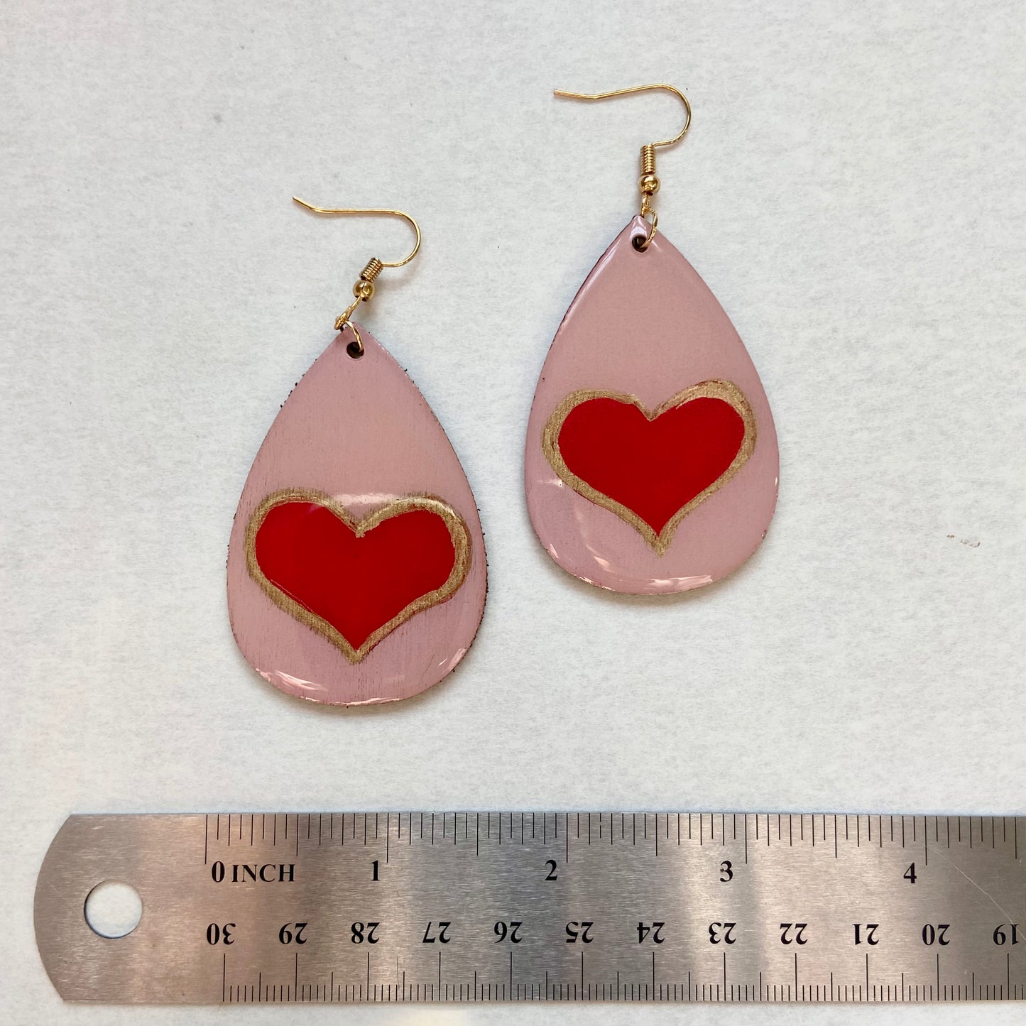 Red Heart Teardrop Earrings