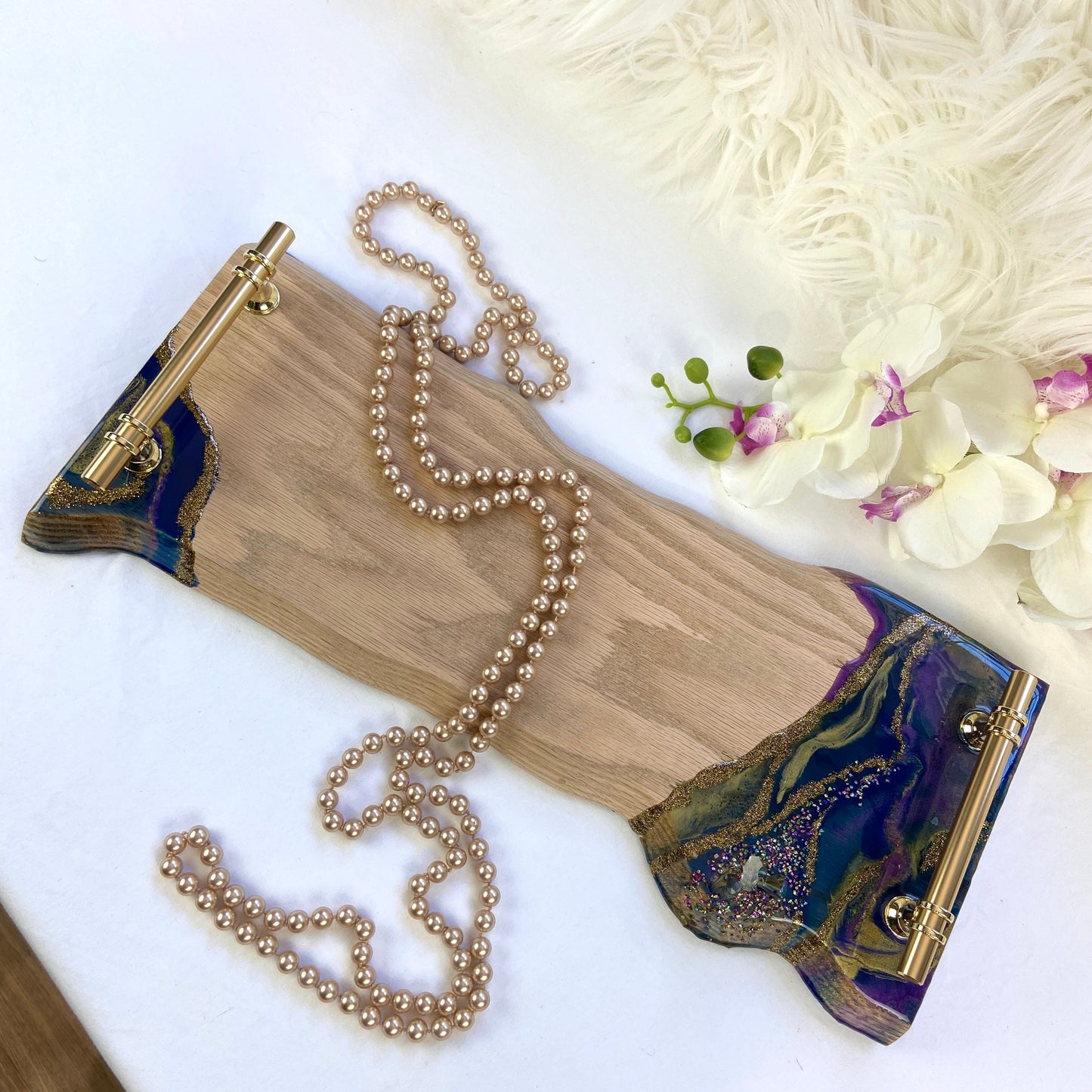 Resin Art Oak Tray