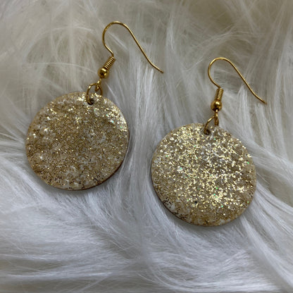 Round Drop Earrings - Sparkly Sand