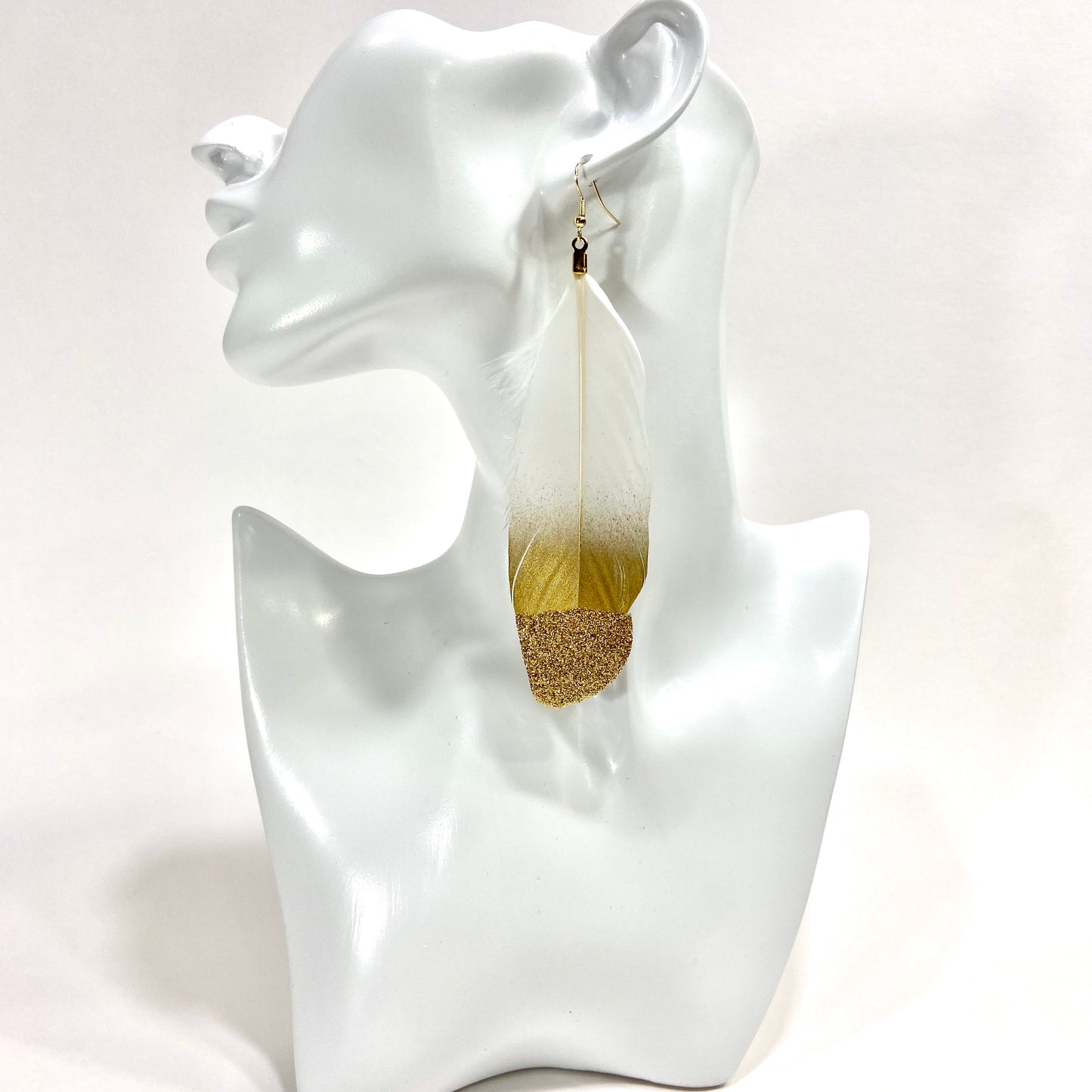 Gold Tip Feather Earrings