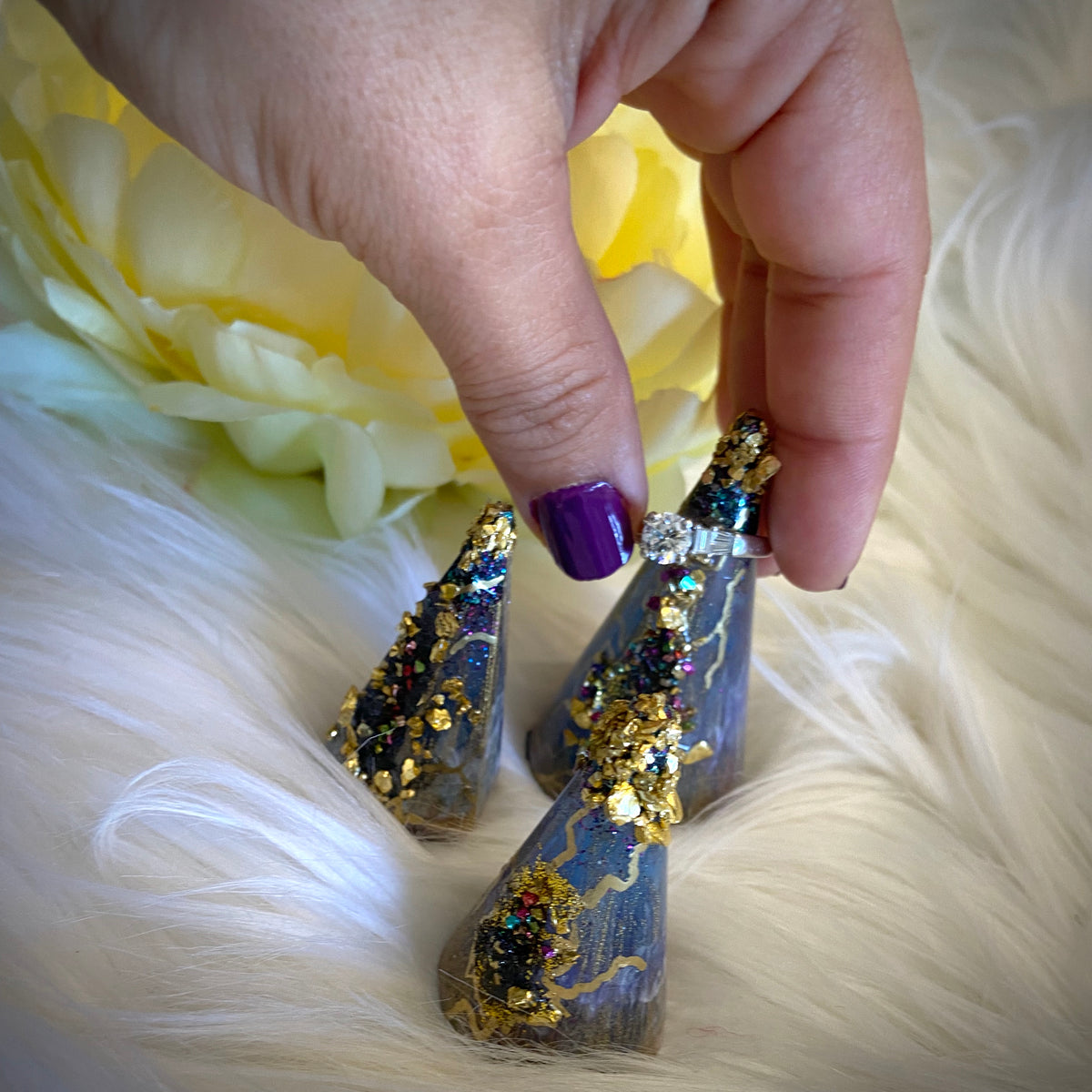 set of geode ring holders - Mamota Creative