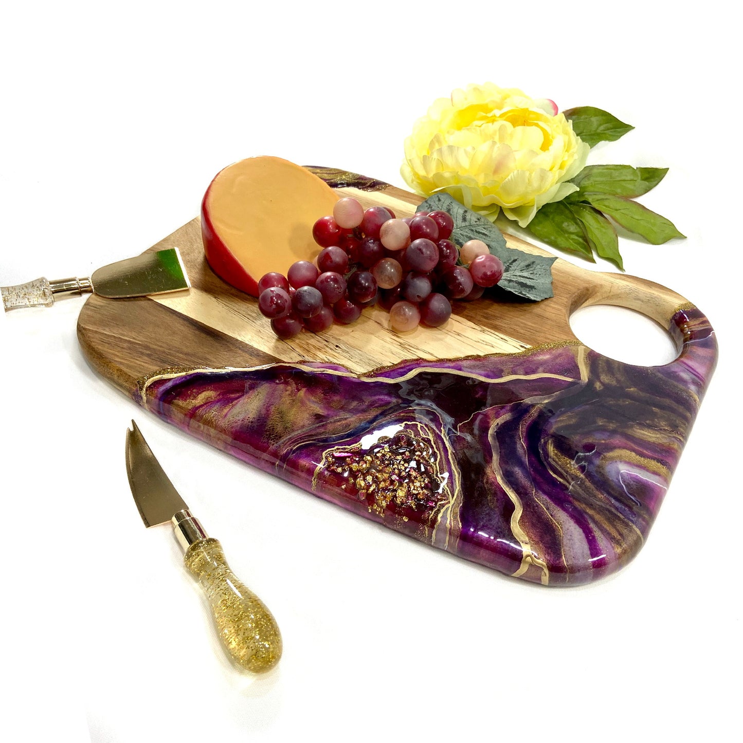 Acacia Wood Serving Board - Purple