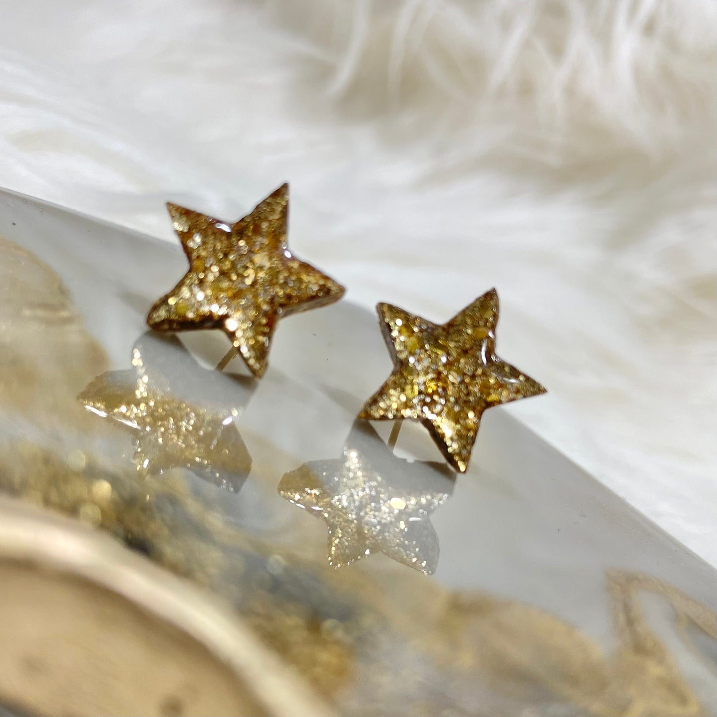 Gold Star Stud Earrings