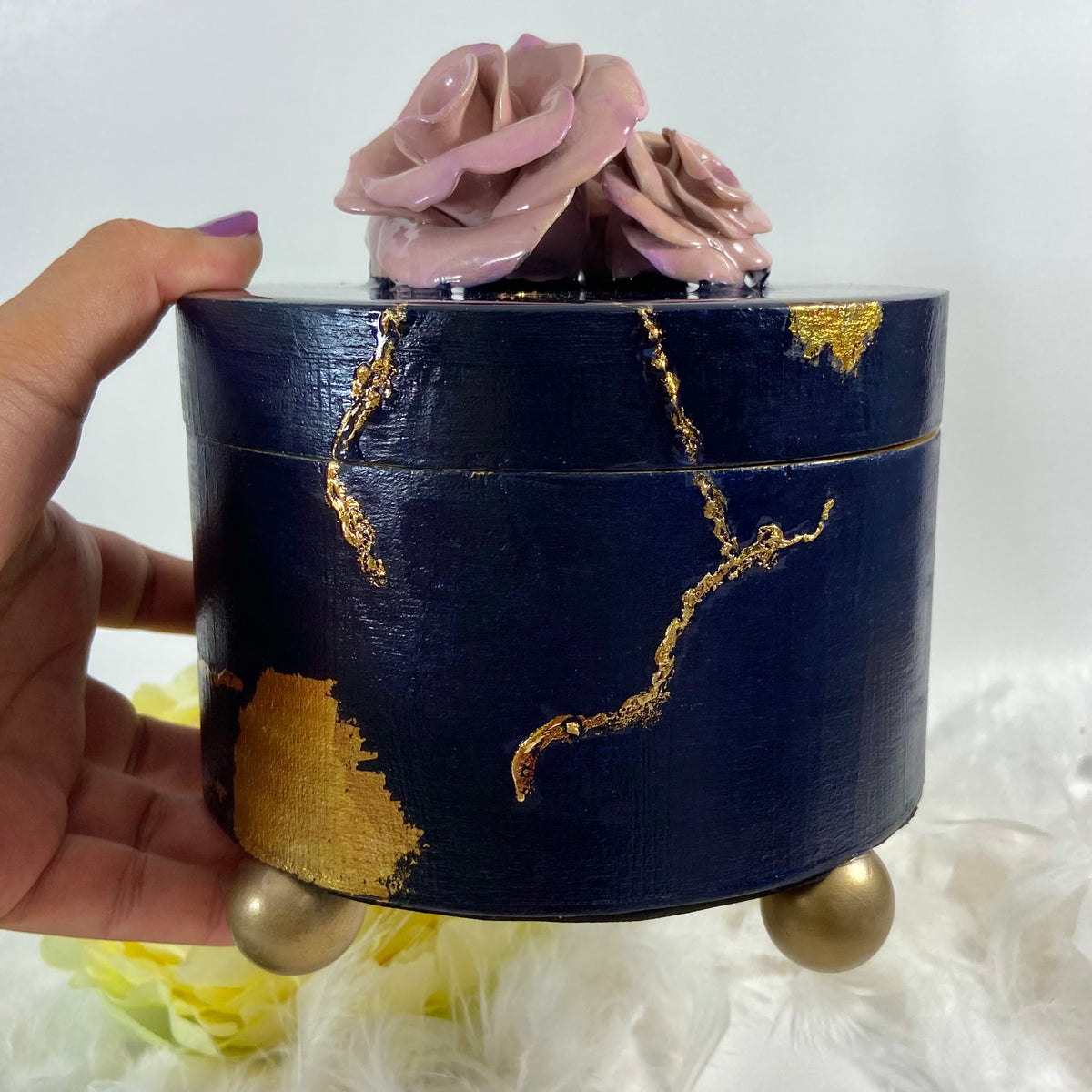 Midnight Bloom Kintsugi Keepsake Box
