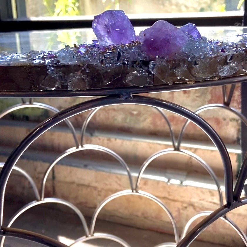Amethyst Bloom Accent Table