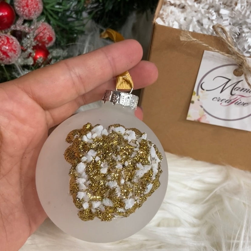 White and Gold Ball Ornament