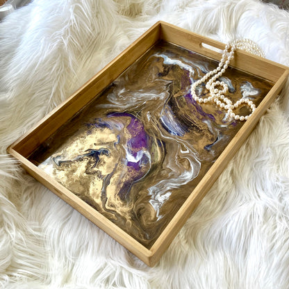 Purple and Gold Bamboo Tray