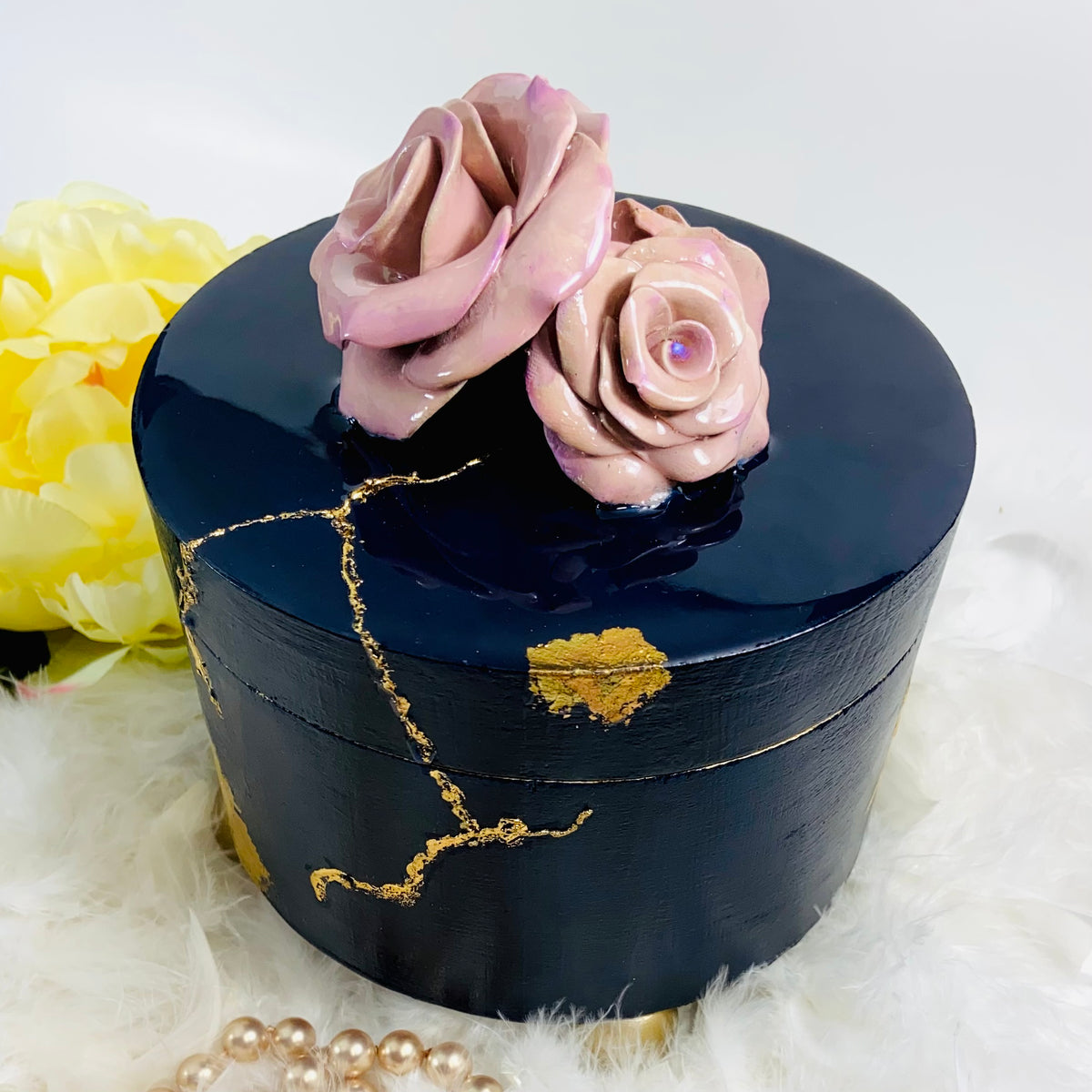 Midnight Bloom Kintsugi Keepsake Box