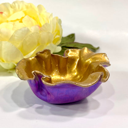 Purple and Gold Free Form Ring Dish