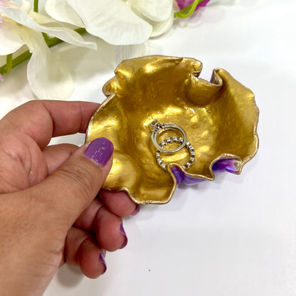 Purple and Gold Free Form Ring Dish