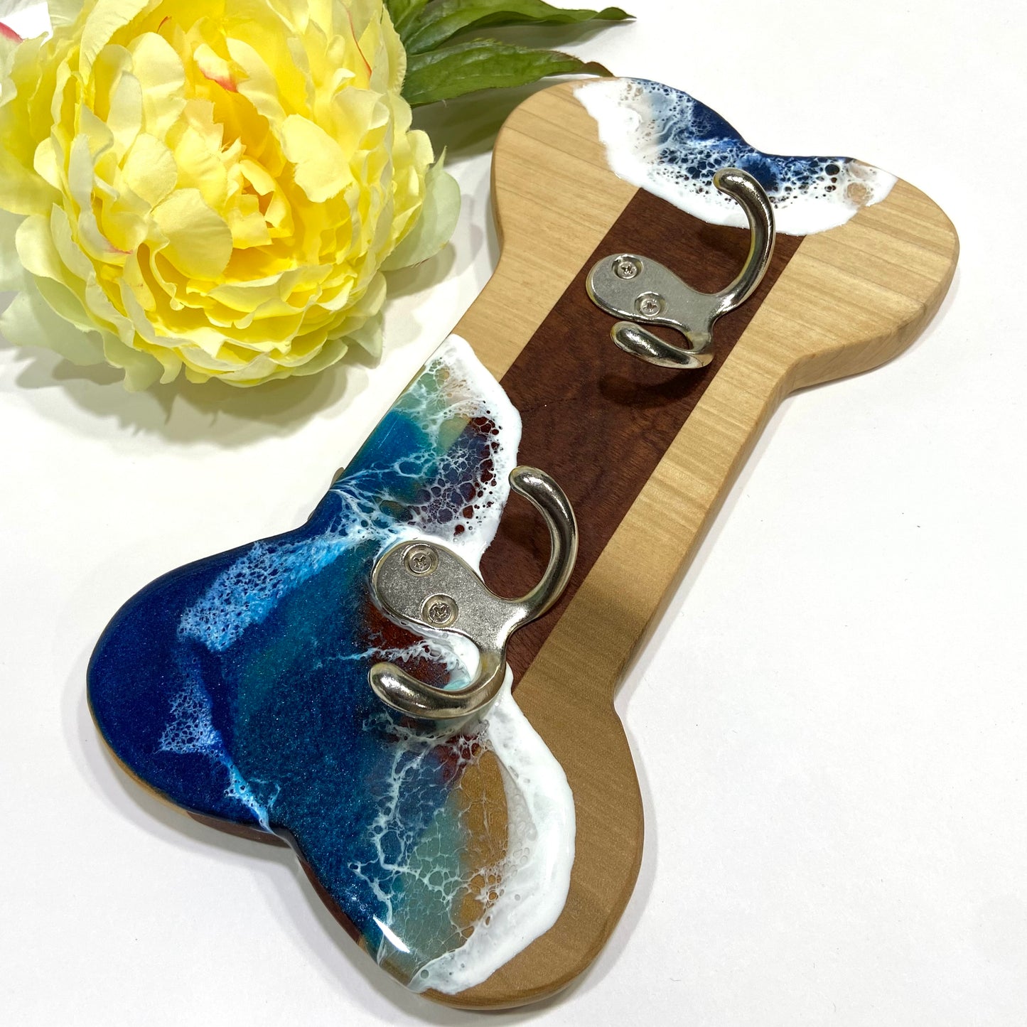 Pet Leash and Coat Hanger with Resin Waves