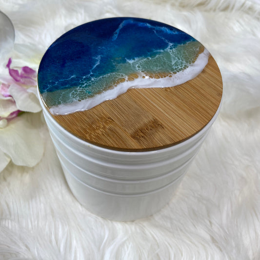 Ocean Theme Resin Art Ceramic Canisters