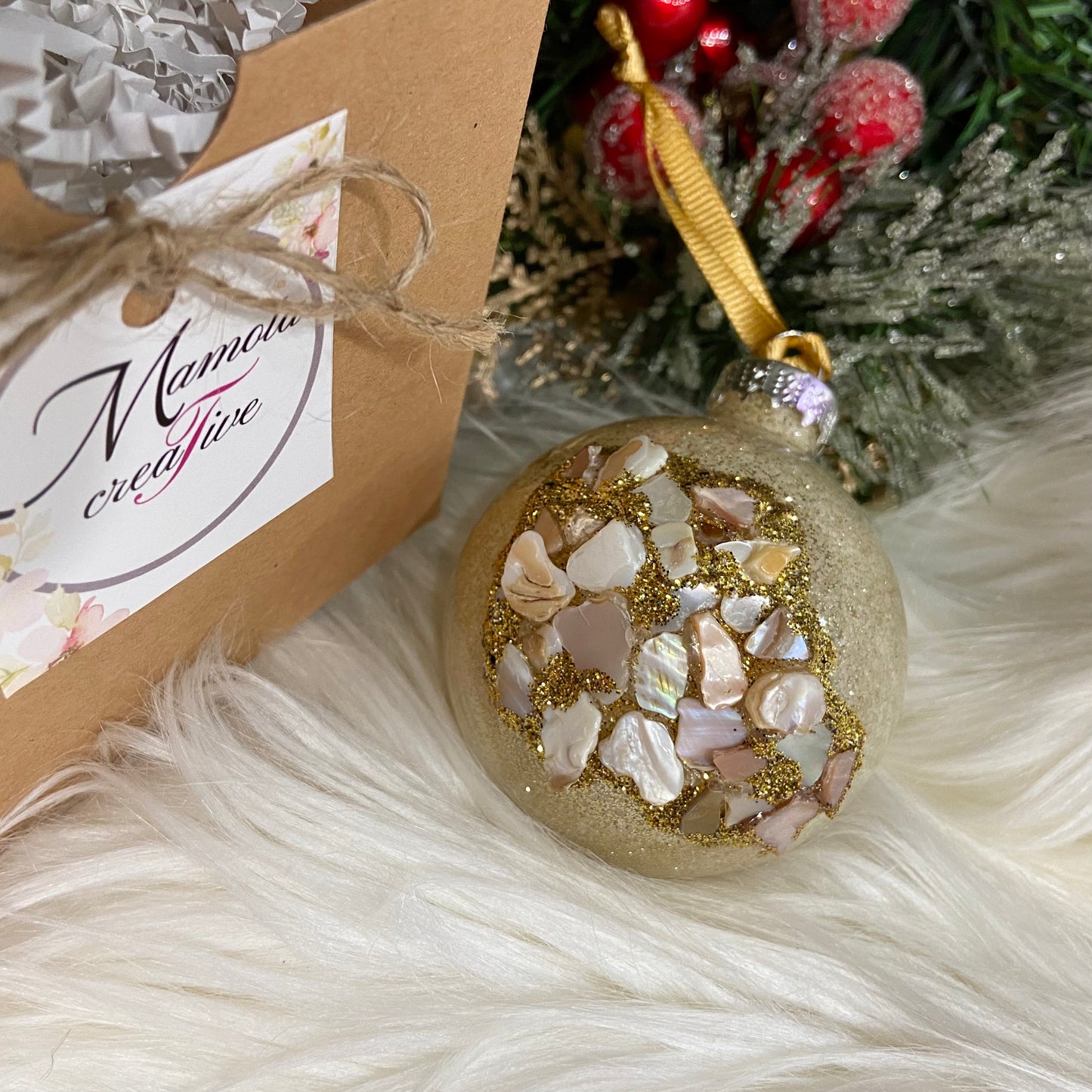 Mother of Pearl and sand Tree Ornament
