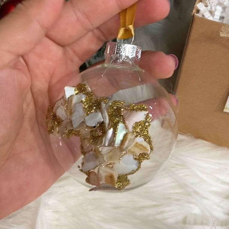 Mother of Pearl Bits Ball Ornament