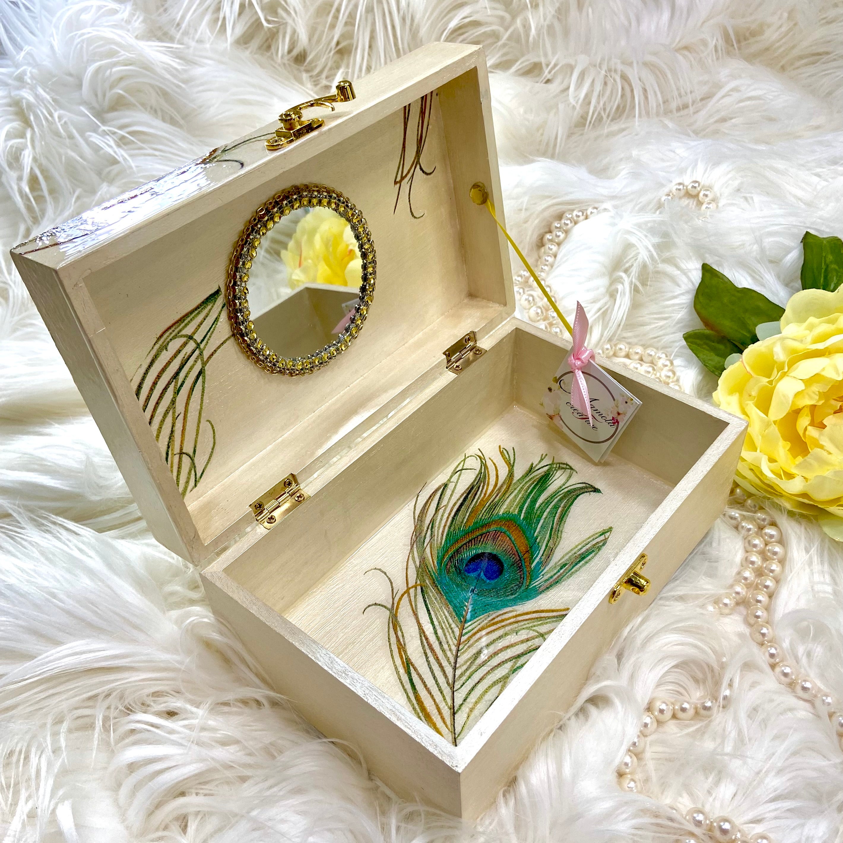 Female Empowerment Hand Decorated Box Vintage Jewelry Embellished online Box Jewelry ART GIFT Keepsakes Treasures