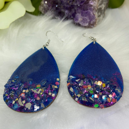 blue abd purple Teardrop Earrings - Mamota Creative