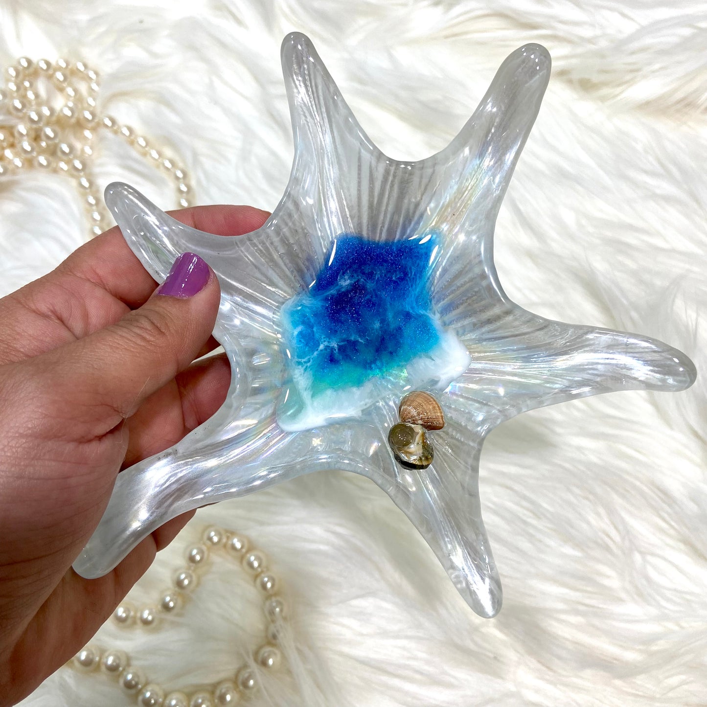 Sea Star Ring Dish - Ocean with Shells