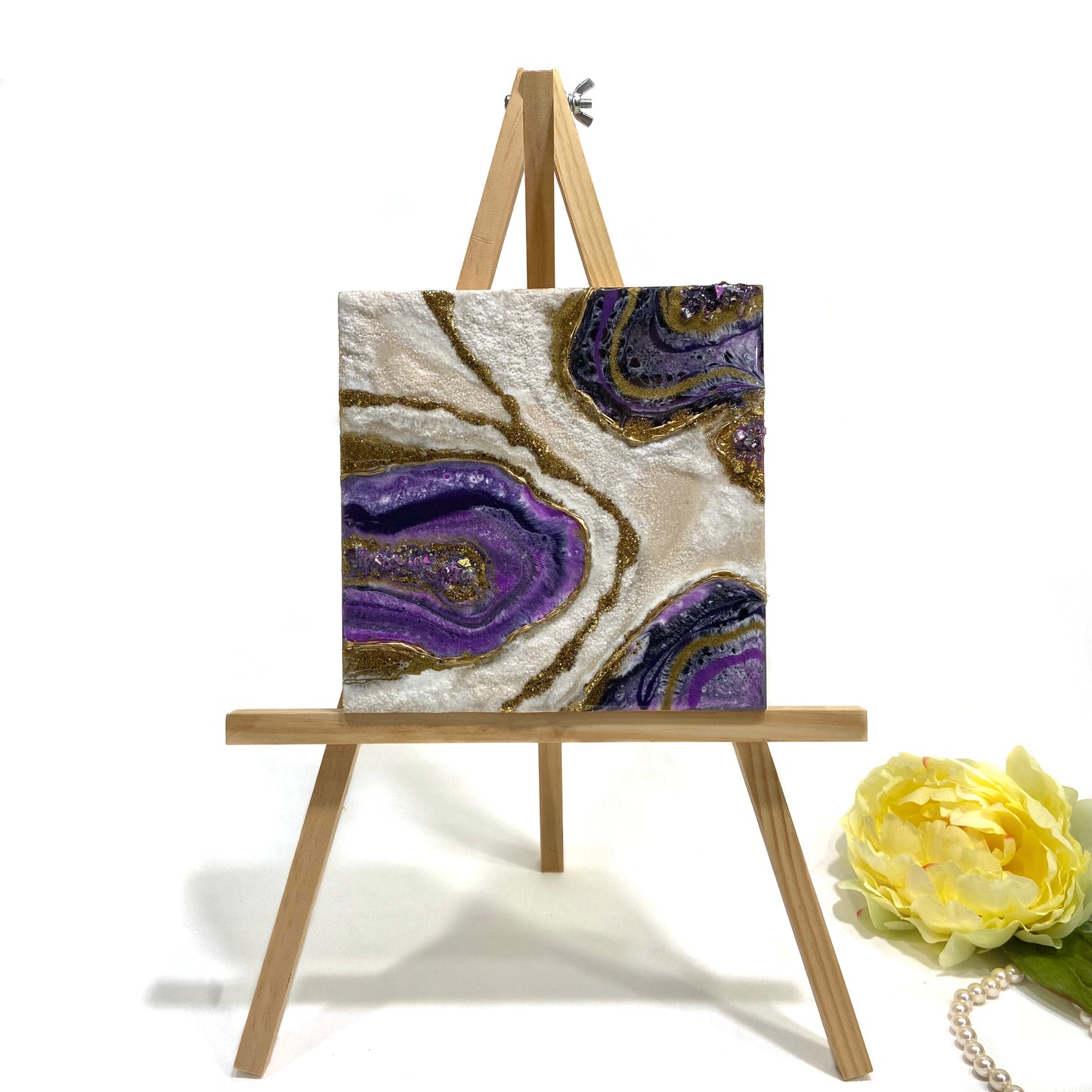 Inspired Purple Agates Wall Art 8” x 8”