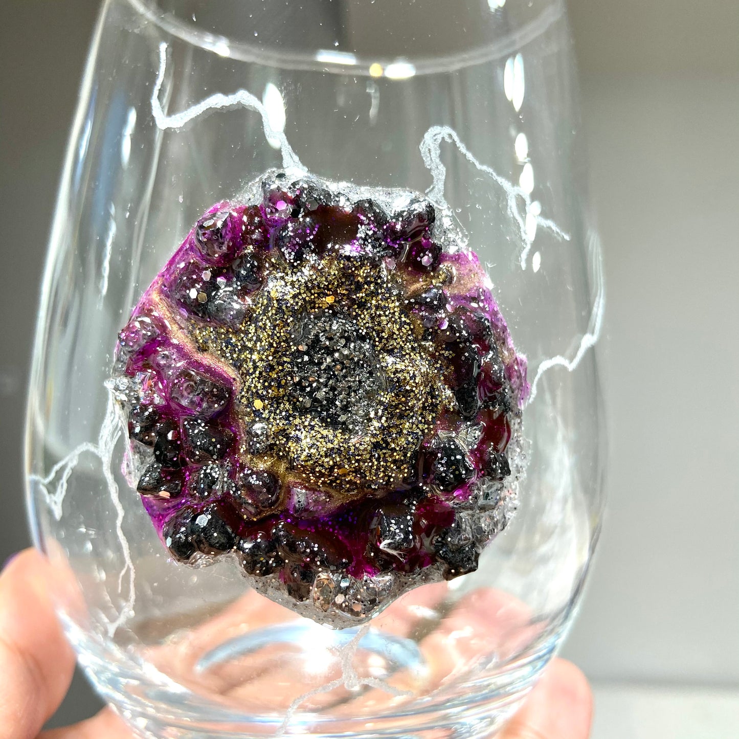 Purple Druzy Set of Glasses