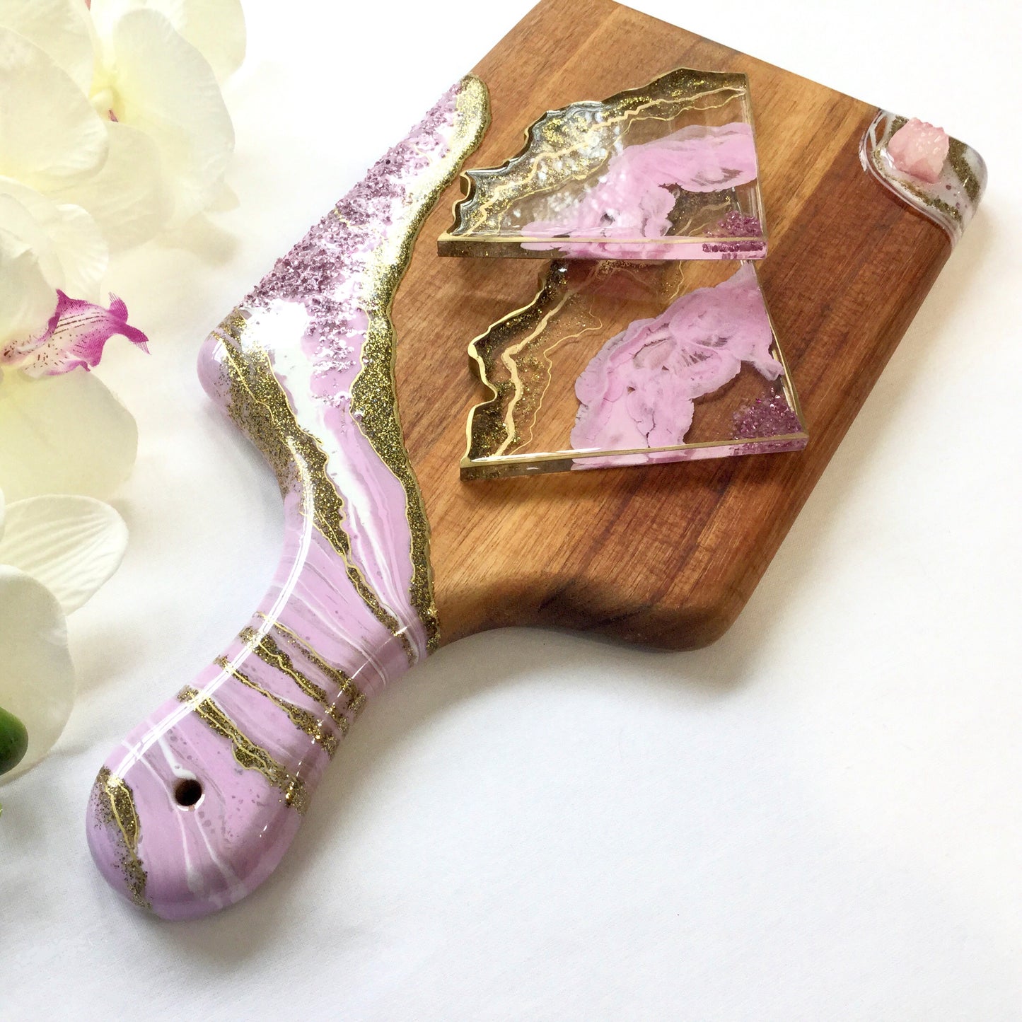 Diva Pink Geode Serving Board