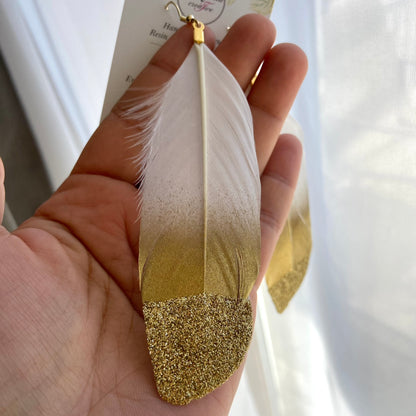 Gold Tip Feather Earrings